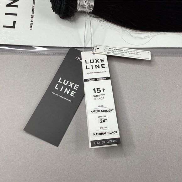 Natural Straight 24” Natural Black 100% Pure Virgin Human Hair Extensions - Picture 4 of 7